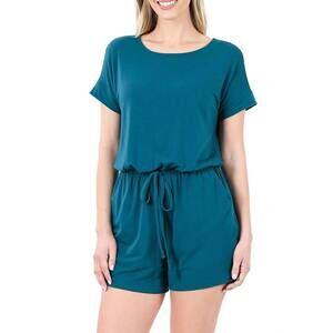 NEW VANILLA MONKEY elastic waist romper in teal